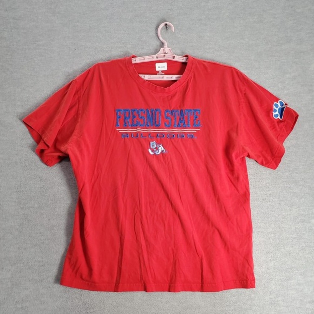 Fresno State Bulldogs Men Shirt 2XL Red Knights Apparel Logo Embroidered Tee